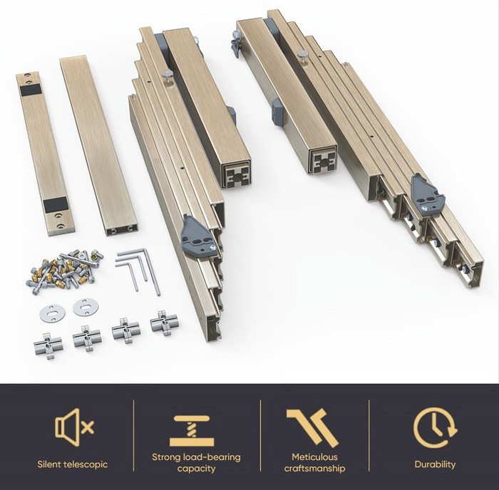 TEMAX Invisible Pull-Out Table Rail space-saving furniture hardware DB5001T 01 TEMAX Invisible Pull-Out Table Rail space-saving furniture hardware DB5001T 01
